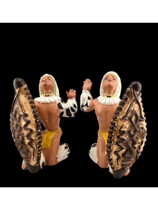 Wales Japan Other - Vintage Wales Japan Native American Chief Figurines Set/2 Hand-Painted Ceramic